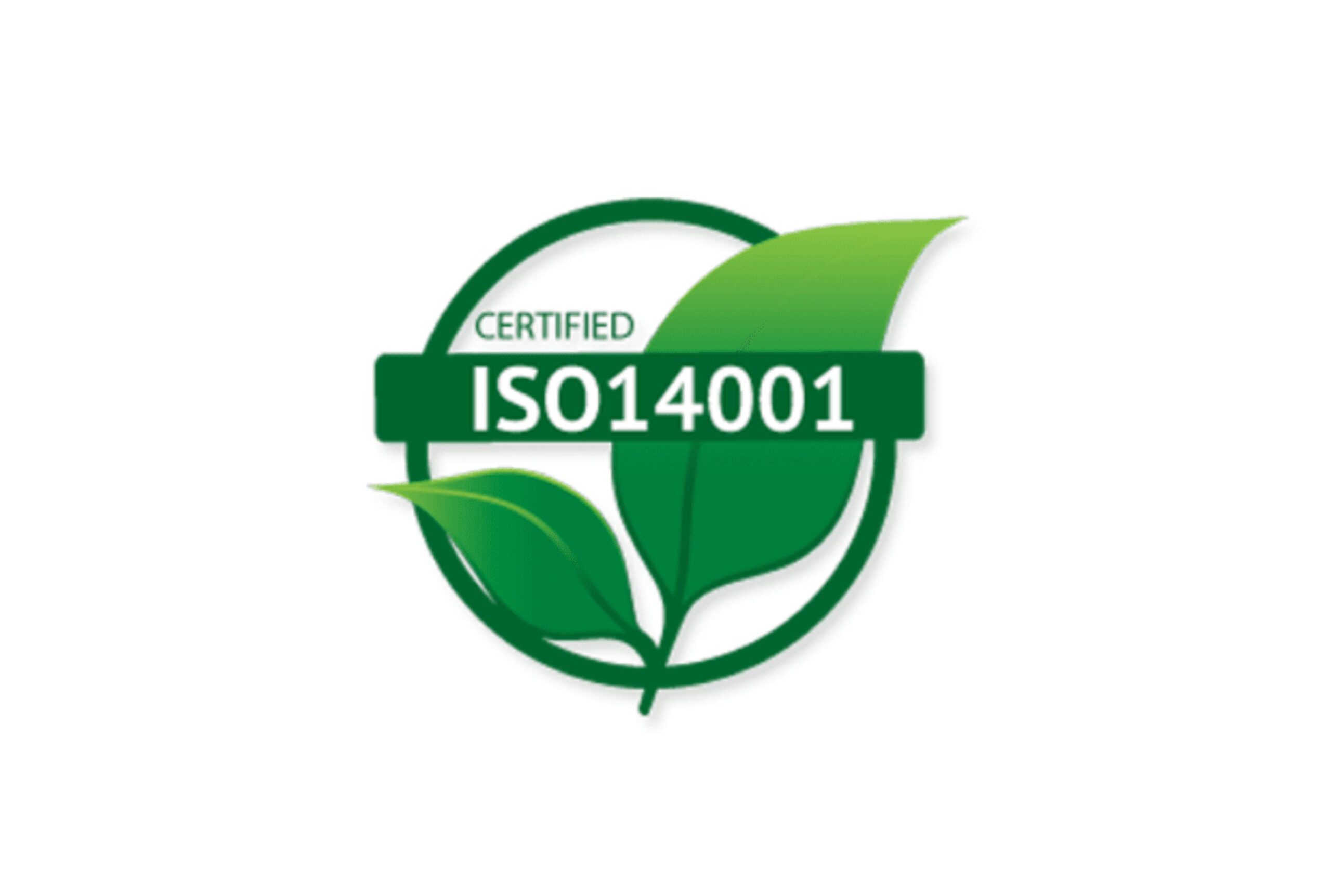 ISO 14001 Certificate logo with green leaves